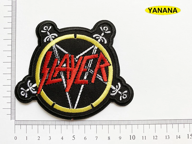 Slayer rock Patches for Clothing DIY Stripes Written Words Sticker Clothes Stickers Apparel Garment Accessorie