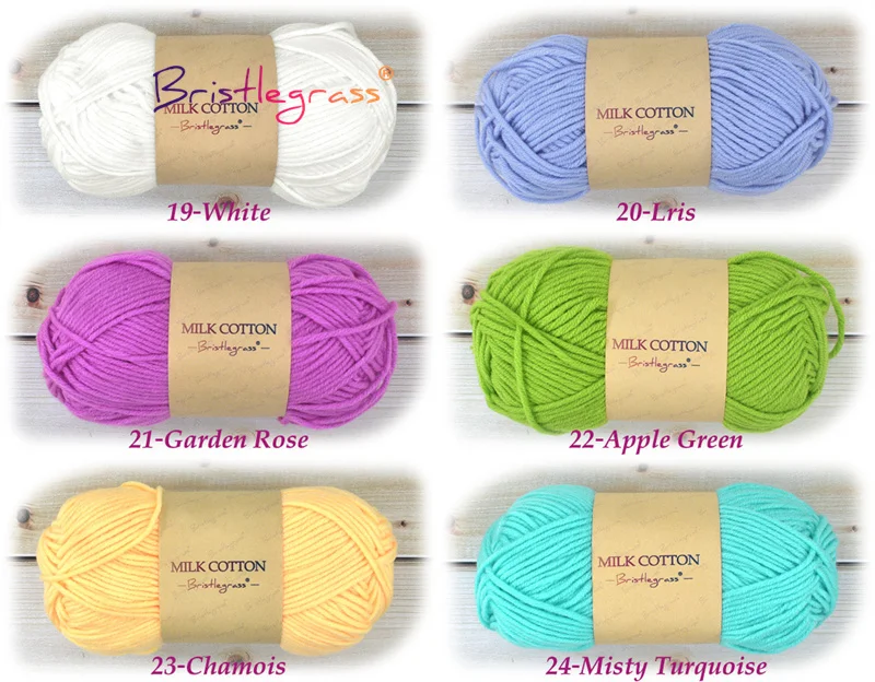 BRISTLEGRASS 1 Skein 50g Acrylic Crochet Yarn 5 Strand Milk Cotton Thread Baby Sweater Scarf Doll Fabric DIY Hand Knitting Craft