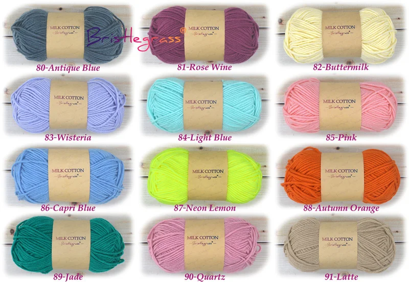 BRISTLEGRASS 1 Skein 50g Acrylic Crochet Yarn 5 Strand Milk Cotton Thread Baby Sweater Scarf Doll Fabric DIY Hand Knitting Craft