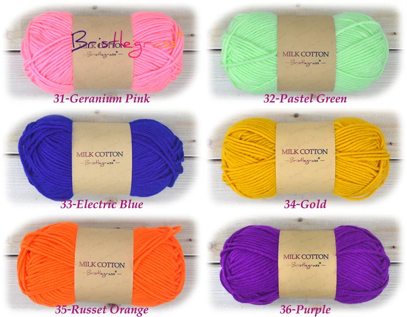 BRISTLEGRASS 1 Skein 50g Acrylic Crochet Yarn 5 Strand Milk Cotton Thread Baby Sweater Scarf Doll Fabric DIY Hand Knitting Craft
