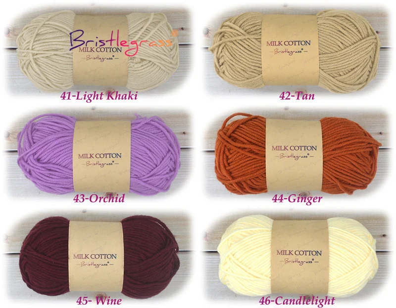 BRISTLEGRASS 1 Skein 50g Acrylic Crochet Yarn 5 Strand Milk Cotton Thread Baby Sweater Scarf Doll Fabric DIY Hand Knitting Craft