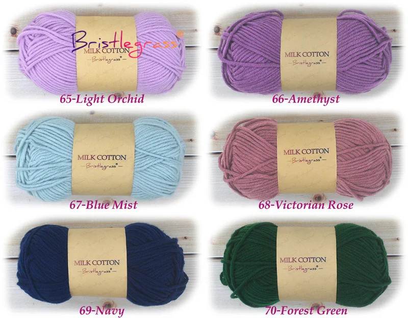 BRISTLEGRASS 1 Skein 50g Acrylic Crochet Yarn 5 Strand Milk Cotton Thread Baby Sweater Scarf Doll Fabric DIY Hand Knitting Craft