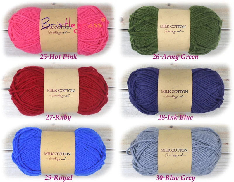 BRISTLEGRASS 1 Skein 50g Acrylic Crochet Yarn 5 Strand Milk Cotton Thread Baby Sweater Scarf Doll Fabric DIY Hand Knitting Craft