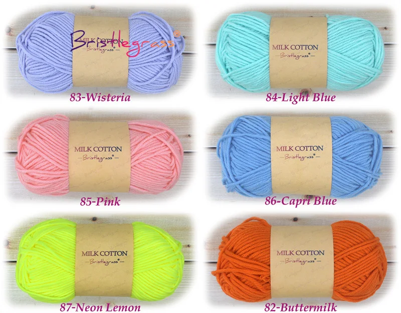 BRISTLEGRASS 1 Skein 50g Acrylic Crochet Yarn 5 Strand Milk Cotton Thread Baby Sweater Scarf Doll Fabric DIY Hand Knitting Craft