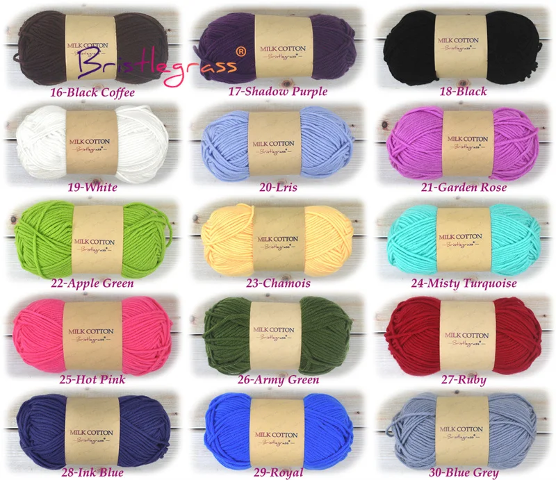 BRISTLEGRASS 1 Skein 50g Acrylic Crochet Yarn 5 Strand Milk Cotton Thread Baby Sweater Scarf Doll Fabric DIY Hand Knitting Craft