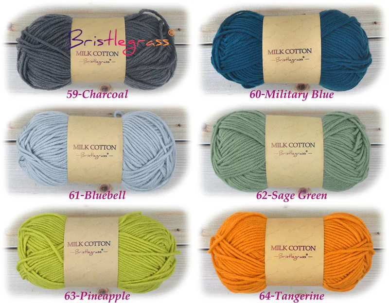 BRISTLEGRASS 1 Skein 50g Acrylic Crochet Yarn 5 Strand Milk Cotton Thread Baby Sweater Scarf Doll Fabric DIY Hand Knitting Craft