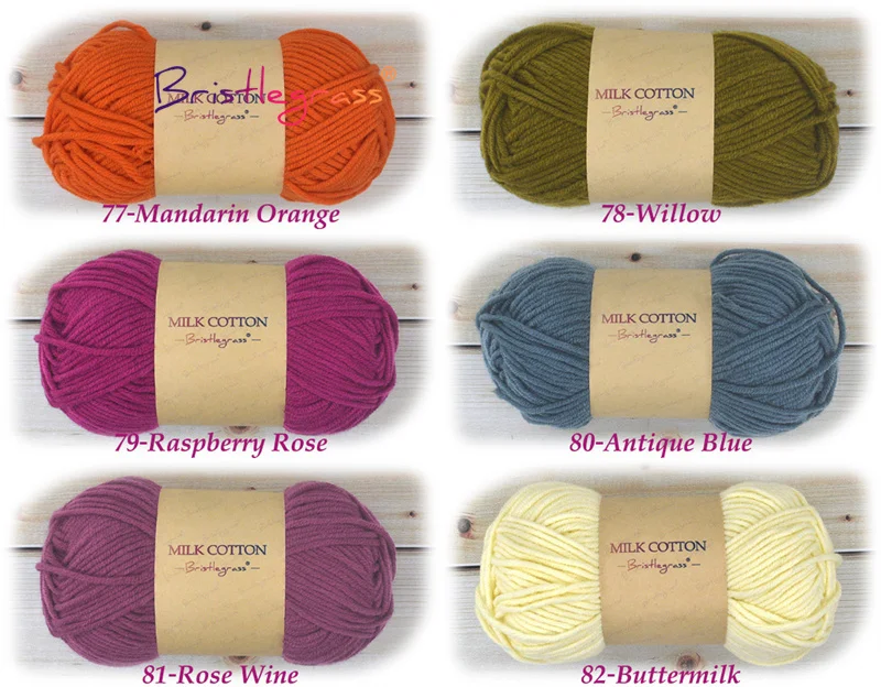 BRISTLEGRASS 1 Skein 50g Acrylic Crochet Yarn 5 Strand Milk Cotton Thread Baby Sweater Scarf Doll Fabric DIY Hand Knitting Craft