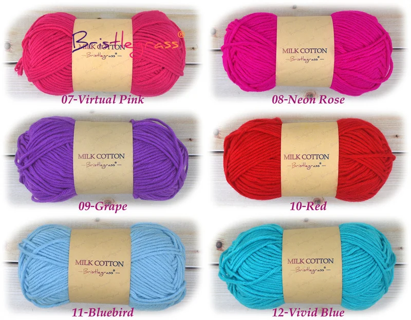 BRISTLEGRASS 1 Skein 50g Acrylic Crochet Yarn 5 Strand Milk Cotton Thread Baby Sweater Scarf Doll Fabric DIY Hand Knitting Craft