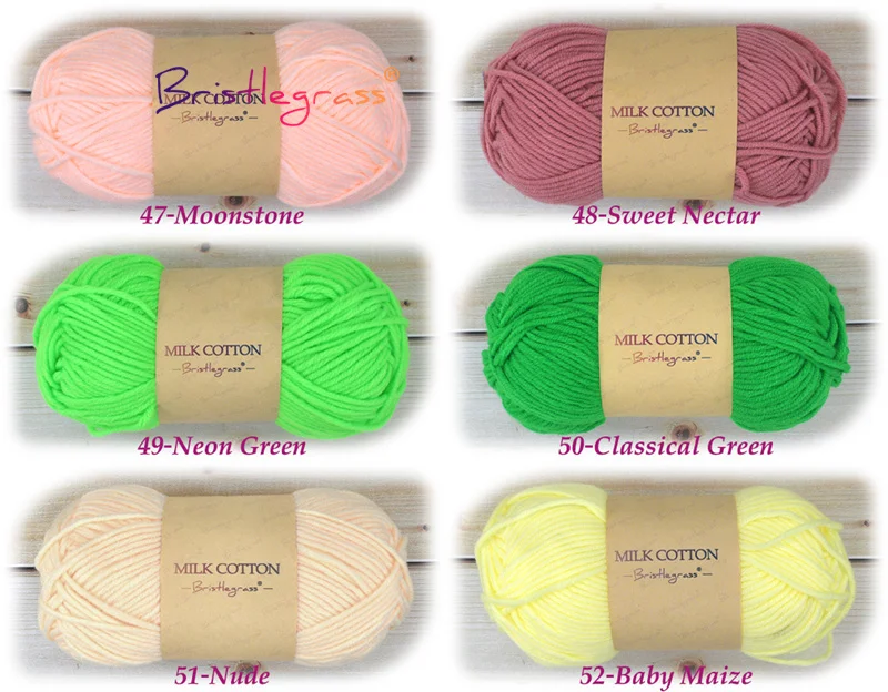 BRISTLEGRASS 1 Skein 50g Acrylic Crochet Yarn 5 Strand Milk Cotton Thread Baby Sweater Scarf Doll Fabric DIY Hand Knitting Craft
