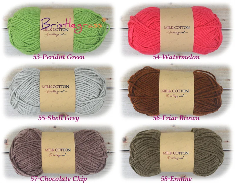 BRISTLEGRASS 1 Skein 50g Acrylic Crochet Yarn 5 Strand Milk Cotton Thread Baby Sweater Scarf Doll Fabric DIY Hand Knitting Craft