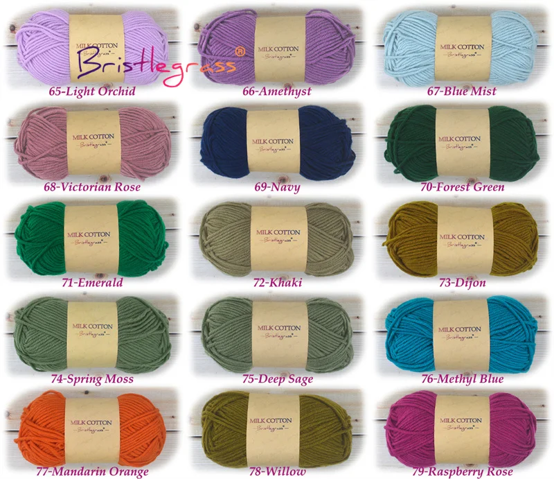 BRISTLEGRASS 1 Skein 50g Acrylic Crochet Yarn 5 Strand Milk Cotton Thread Baby Sweater Scarf Doll Fabric DIY Hand Knitting Craft