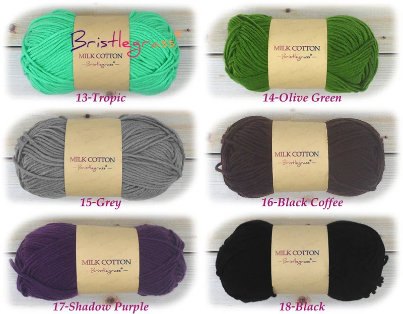 BRISTLEGRASS 1 Skein 50g Acrylic Crochet Yarn 5 Strand Milk Cotton Thread Baby Sweater Scarf Doll Fabric DIY Hand Knitting Craft