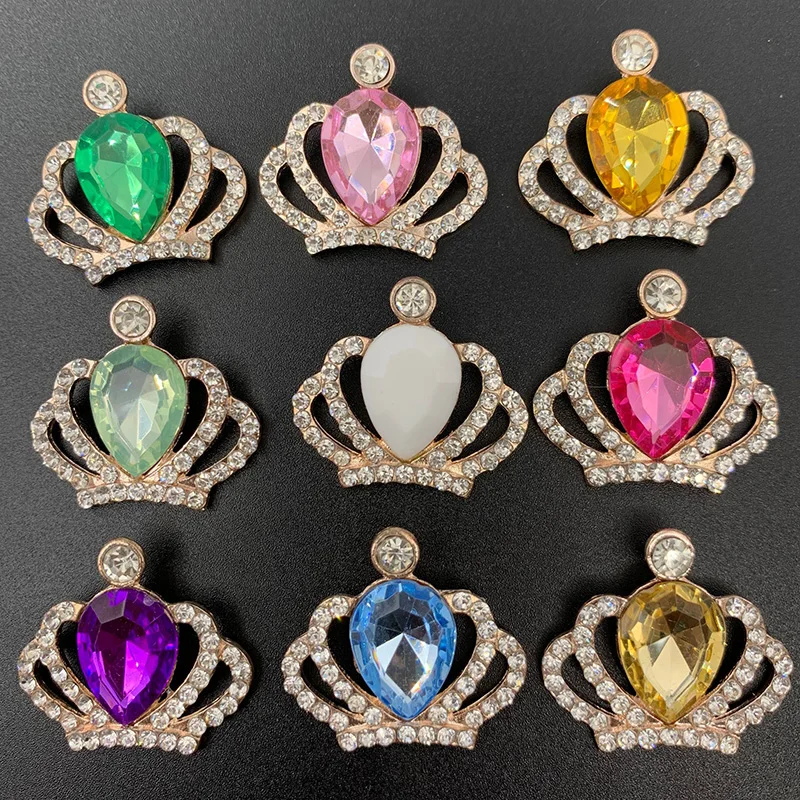 NEW 10Pcs Silver/Gold 22*30MM Alloy Crown Diamond DIY Jewelry Accessories For Rhinestone Handmade Wedding Decoration