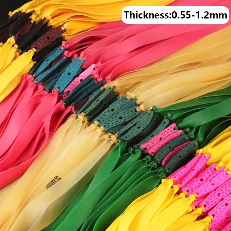 6PCS 0.55-1.2MM Thick Slingsshot Hunting Outdoor Hunting High Elastic Rubber Bands High-intensity Shooting Hunting Acessories