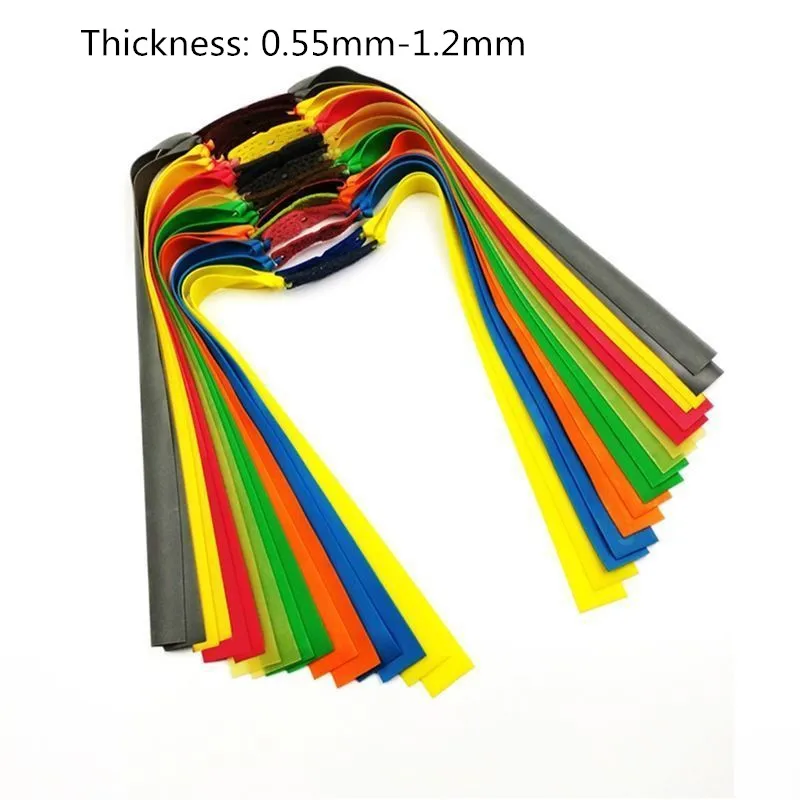 6PCS 0.55-1.2MM Thick Slingsshot Hunting Outdoor Hunting High Elastic Rubber Bands High-intensity Shooting Hunting Acessories