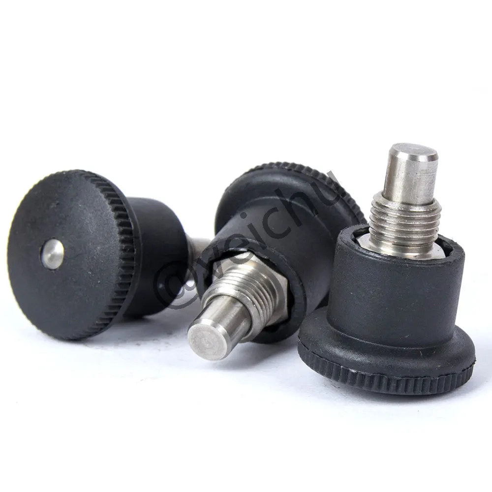 VCN218 Stainless Steel Dowel Black Knob Non Lock-Out Index Plungers Fine/Coarse Thread Mini Indexing Plunger