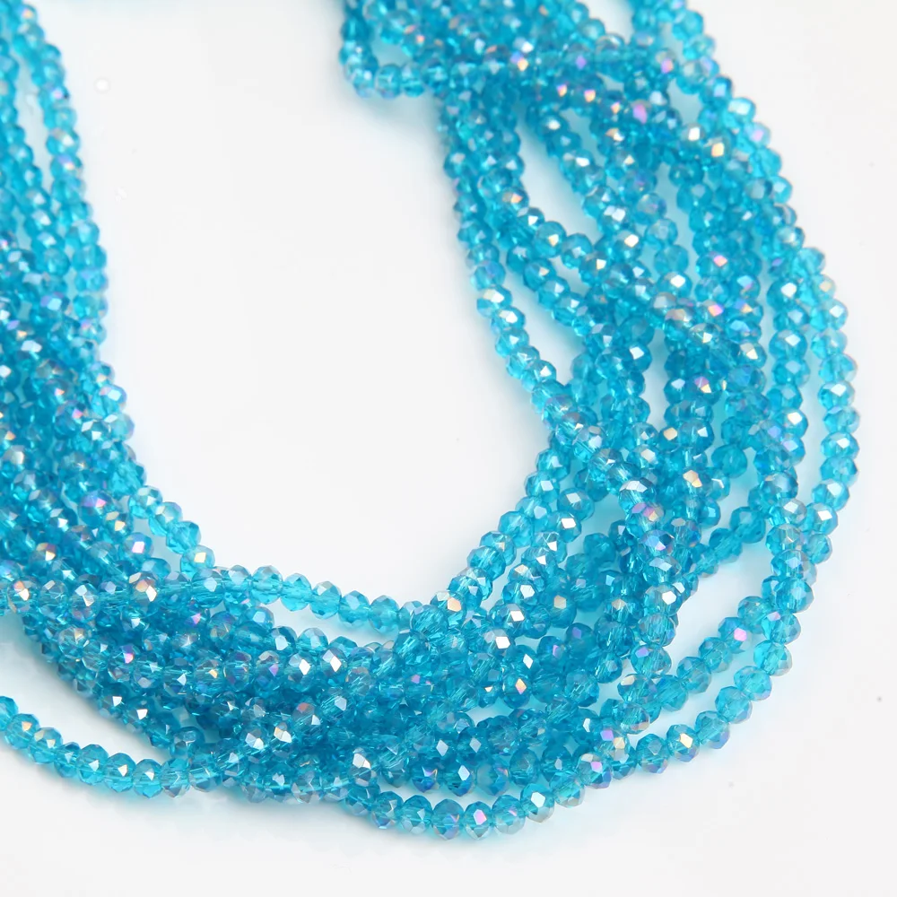1strand 3*4mm 6mm Crystal Rondelle Beads Faceted Loose Spacer Glass Beads Multicolor Diy for Jewelry Making Bracelet Necklace