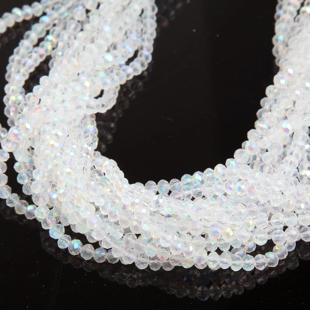 1strand 3*4mm 6mm Crystal Rondelle Beads Faceted Loose Spacer Glass Beads Multicolor Diy for Jewelry Making Bracelet Necklace