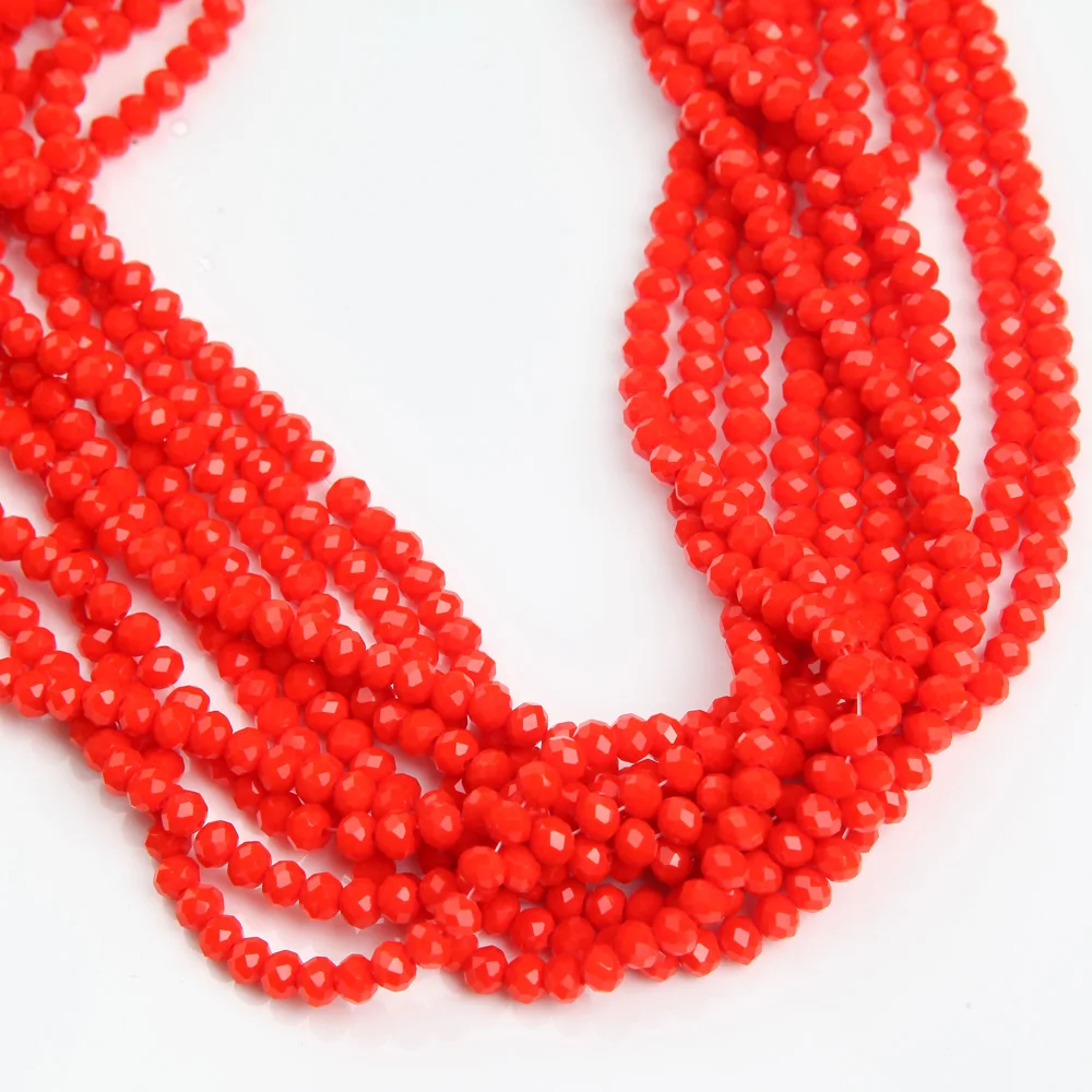 1strand 3*4mm 6mm Crystal Rondelle Beads Faceted Loose Spacer Glass Beads Multicolor Diy for Jewelry Making Bracelet Necklace