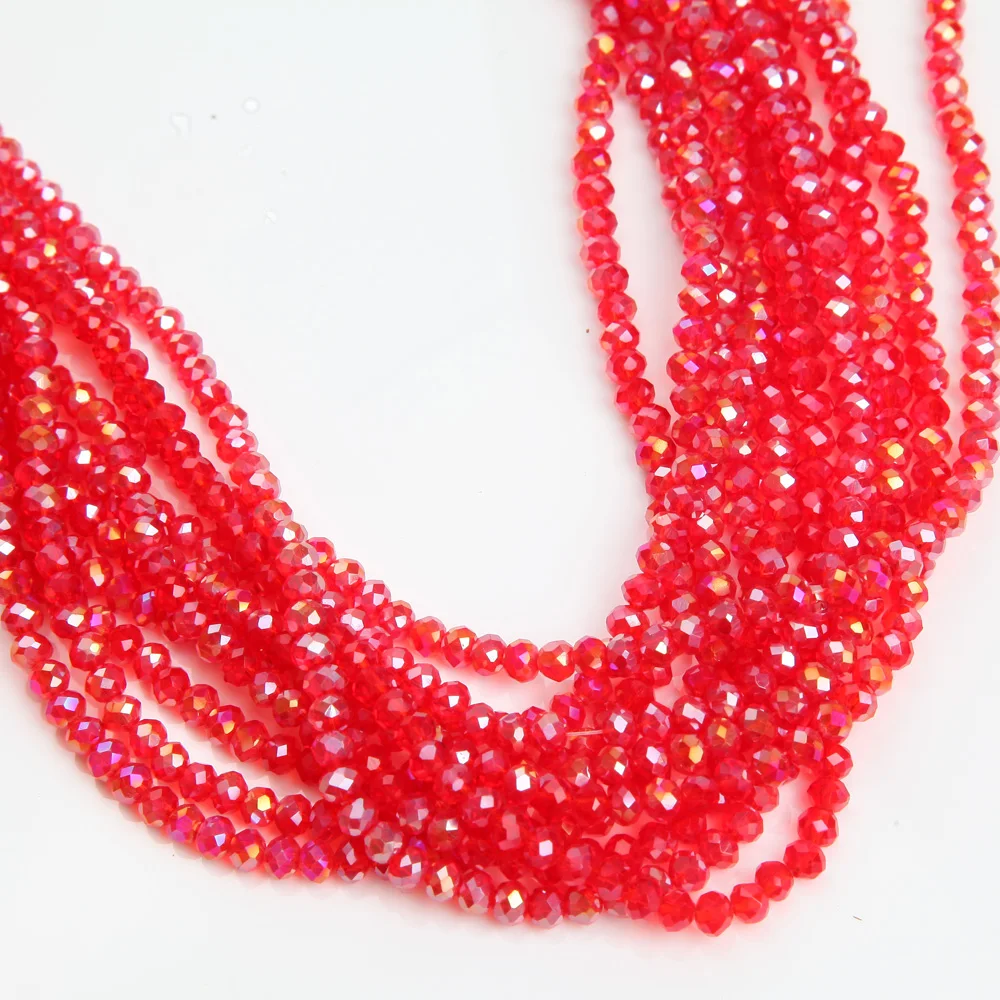 1strand 3*4mm 6mm Crystal Rondelle Beads Faceted Loose Spacer Glass Beads Multicolor Diy for Jewelry Making Bracelet Necklace