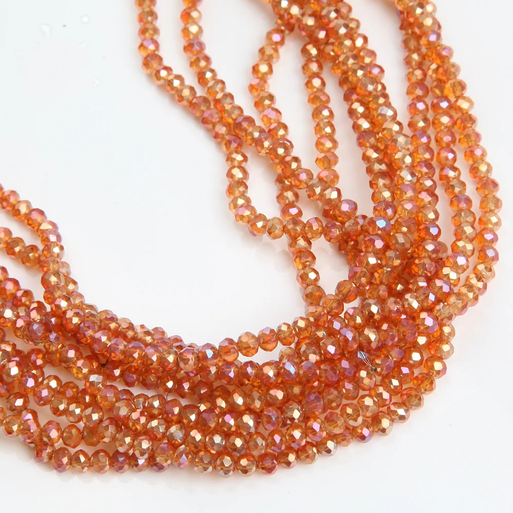 1strand 3*4mm 6mm Crystal Rondelle Beads Faceted Loose Spacer Glass Beads Multicolor Diy for Jewelry Making Bracelet Necklace