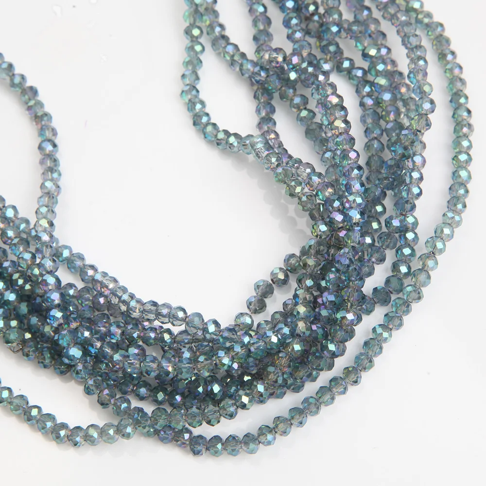 1strand 3*4mm 6mm Crystal Rondelle Beads Faceted Loose Spacer Glass Beads Multicolor Diy for Jewelry Making Bracelet Necklace