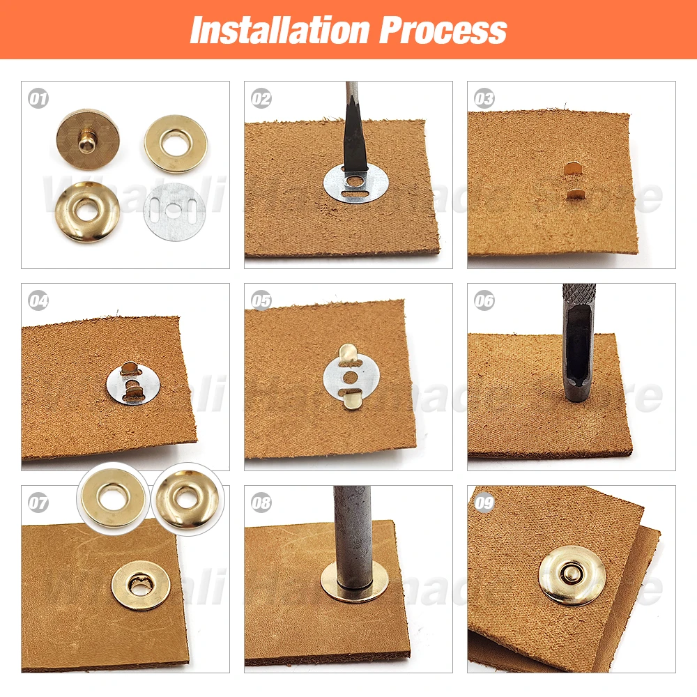 10sets/lot 17mm Magnet Buckle Magnetic Snap Buttons Purse Leather Fasteners Clasps Purse Bag Wallet Notebook Craft Punch Tool