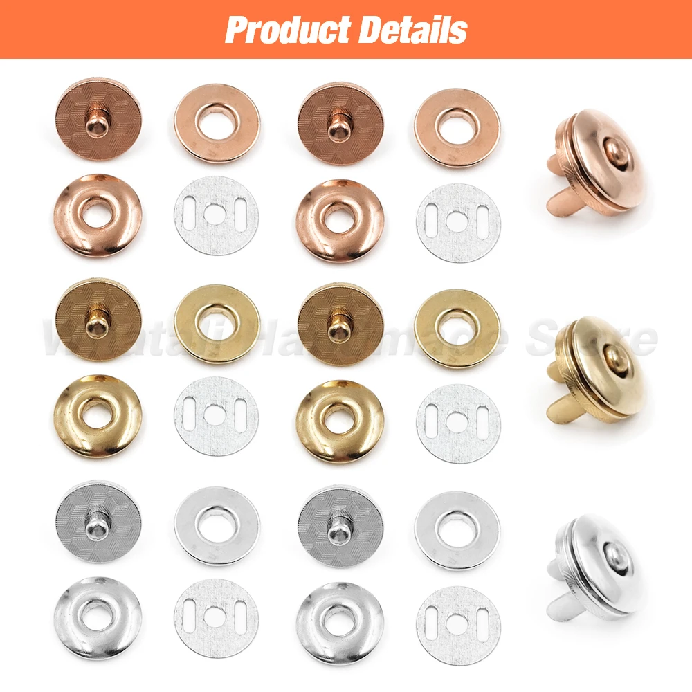 10sets/lot 17mm Magnet Buckle Magnetic Snap Buttons Purse Leather Fasteners Clasps Purse Bag Wallet Notebook Craft Punch Tool