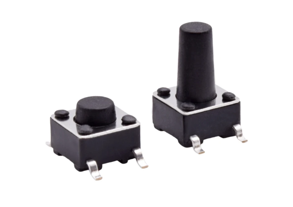 50pcs 6*6*4/5/6/7/8/9/10mm On Off Momentary SMD SMT Tactile Tact Micro Mini Push Button Switch 12V Black Electronic Power Reset