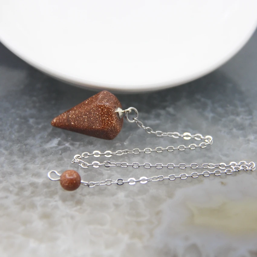 Natural Quartz Reiki Healing Pendulum,for Dowsing Spiritual Divination Cone Crystal Quartz Pendulos Small Size Necklace Jewelry