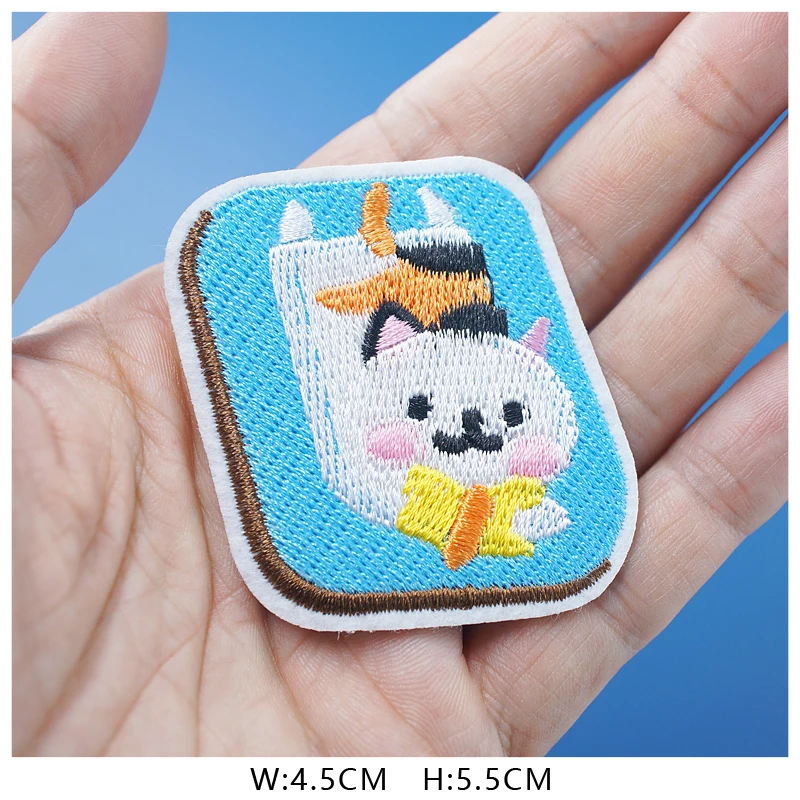 Cat Fashion DIY Patches Cute Animal Embroidery For T-Shirt Iron On Child Kids Appliques Clothes Jeans Stickers Badges Dog