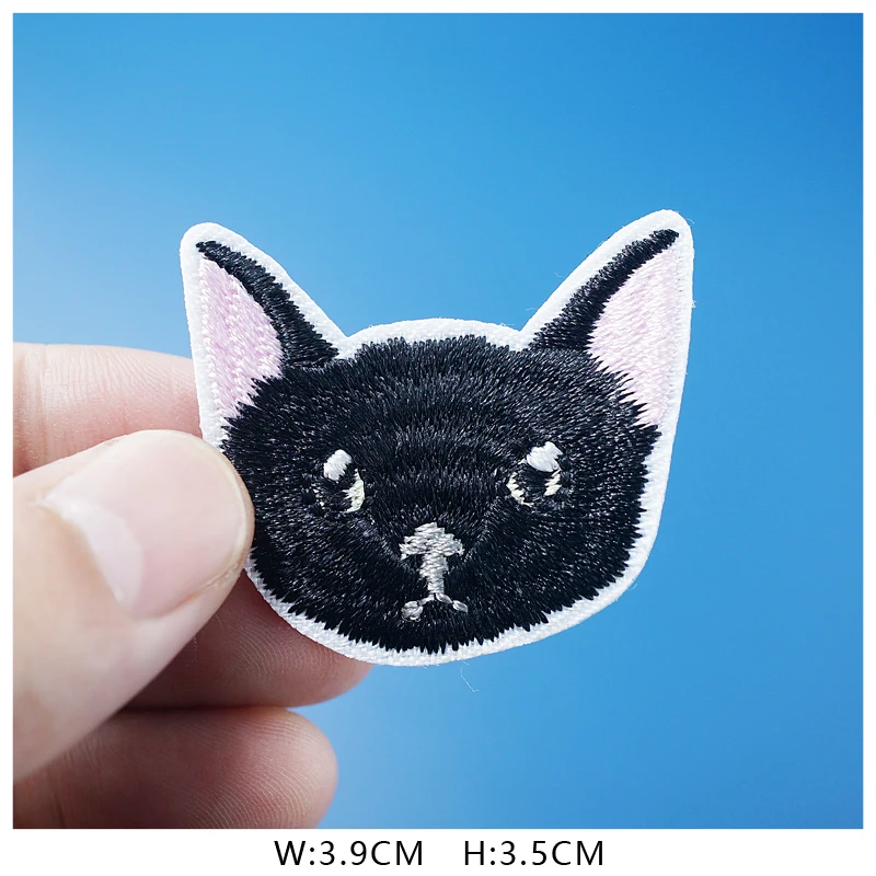 Cat Fashion DIY Patches Cute Animal Embroidery For T-Shirt Iron On Child Kids Appliques Clothes Jeans Stickers Badges Dog
