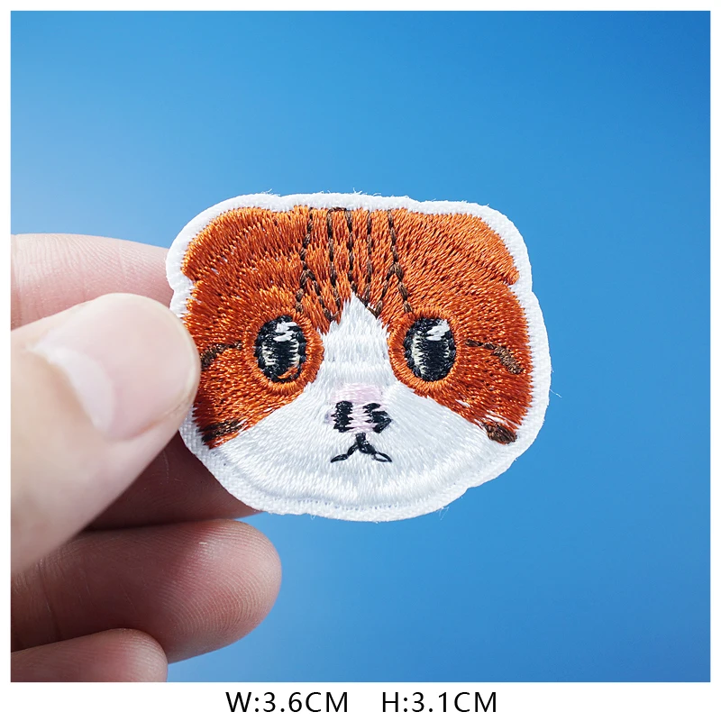 Cat Fashion DIY Patches Cute Animal Embroidery For T-Shirt Iron On Child Kids Appliques Clothes Jeans Stickers Badges Dog