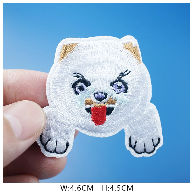 Cat Fashion DIY Patches Cute Animal Embroidery For T-Shirt Iron On Child Kids Appliques Clothes Jeans Stickers Badges Dog