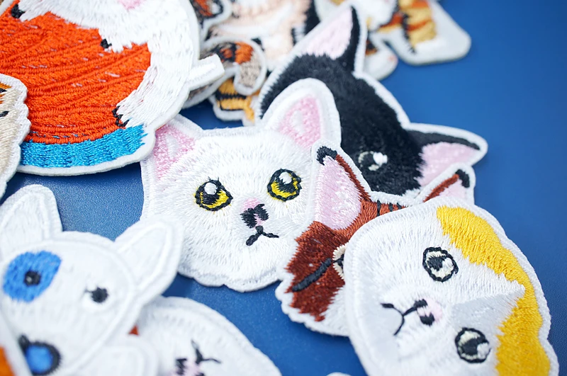 Cat Fashion DIY Patches Cute Animal Embroidery For T-Shirt Iron On Child Kids Appliques Clothes Jeans Stickers Badges Dog