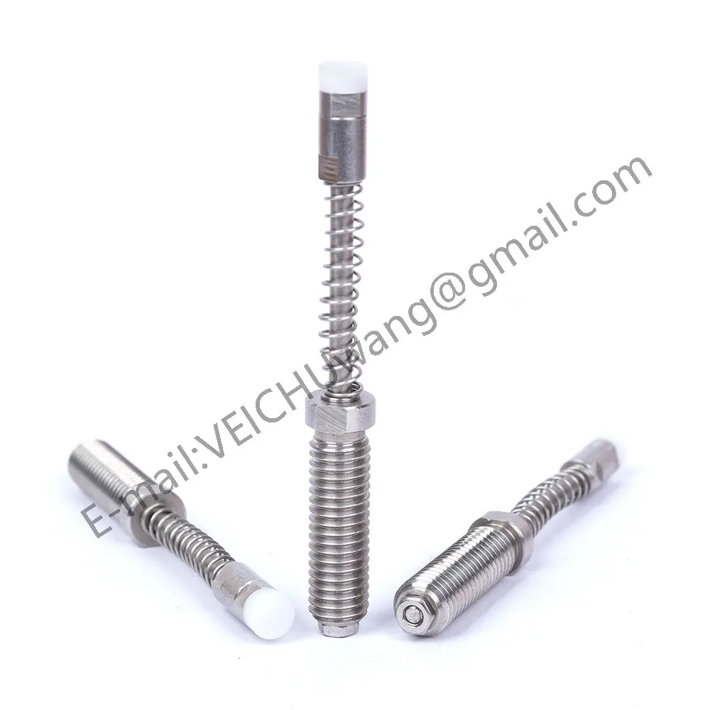 VEICHU Bush Built-In Plungers Specialized In Holding Spring Plungers POM Tip Stainless Steel Spring Pins Stroke Pin