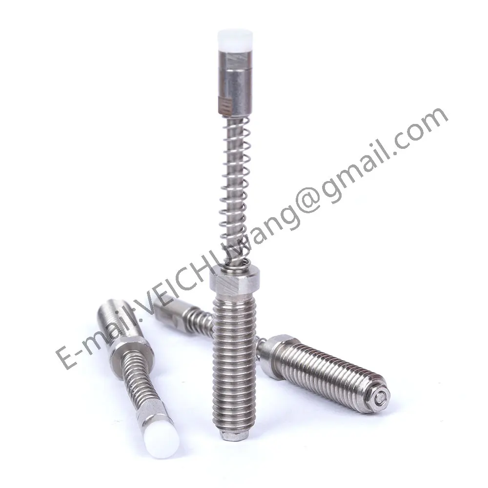 VEICHU Bush Built-In Plungers Specialized In Holding Spring Plungers POM Tip Stainless Steel Spring Pins Stroke Pin