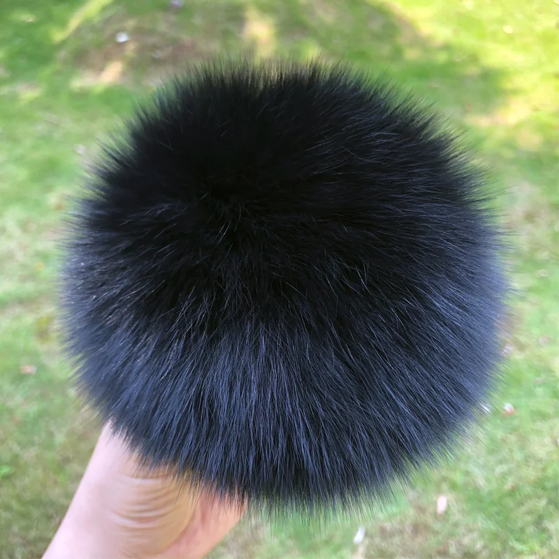DIY Fur Pom Pom 100% Natural Fox Hairball Hat Ball Pom Pom Handmade Really Large Hair Ball Wholesale Hat With Buckle