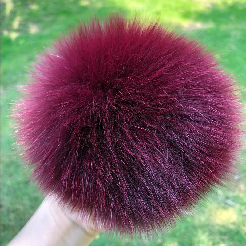 DIY Fur Pom Pom 100% Natural Fox Hairball Hat Ball Pom Pom Handmade Really Large Hair Ball Wholesale Hat With Buckle