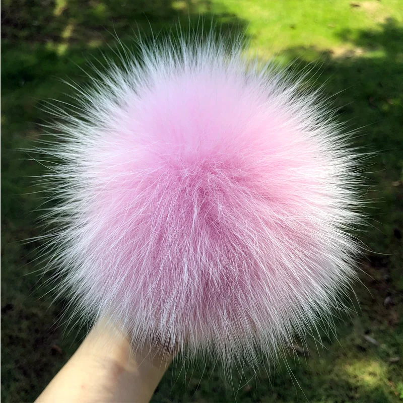 DIY Fur Pom Pom 100% Natural Fox Hairball Hat Ball Pom Pom Handmade Really Large Hair Ball Wholesale Hat With Buckle