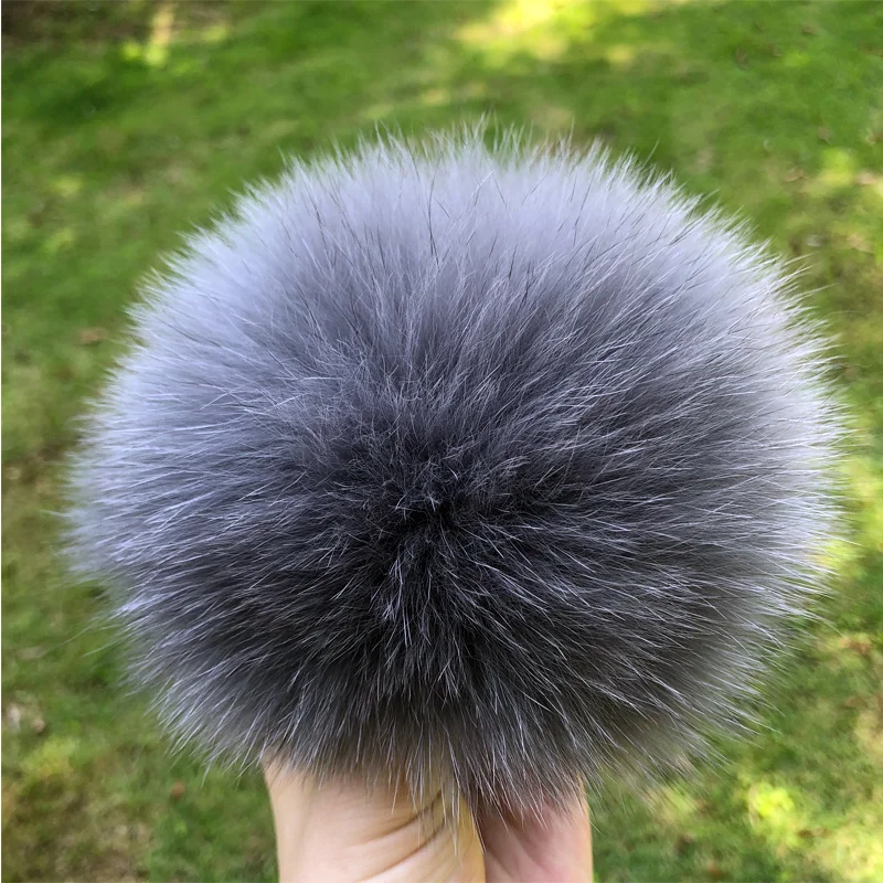 DIY Fur Pom Pom 100% Natural Fox Hairball Hat Ball Pom Pom Handmade Really Large Hair Ball Wholesale Hat With Buckle