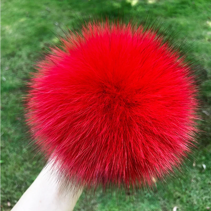 DIY Fur Pom Pom 100% Natural Fox Hairball Hat Ball Pom Pom Handmade Really Large Hair Ball Wholesale Hat With Buckle