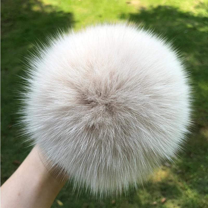 DIY Fur Pom Pom 100% Natural Fox Hairball Hat Ball Pom Pom Handmade Really Large Hair Ball Wholesale Hat With Buckle