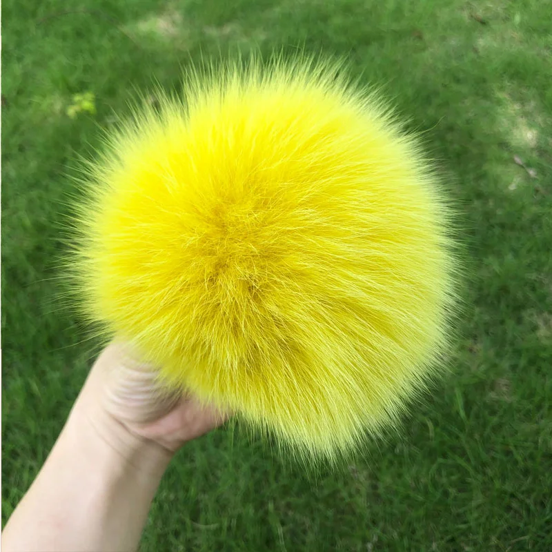 DIY Fur Pom Pom 100% Natural Fox Hairball Hat Ball Pom Pom Handmade Really Large Hair Ball Wholesale Hat With Buckle