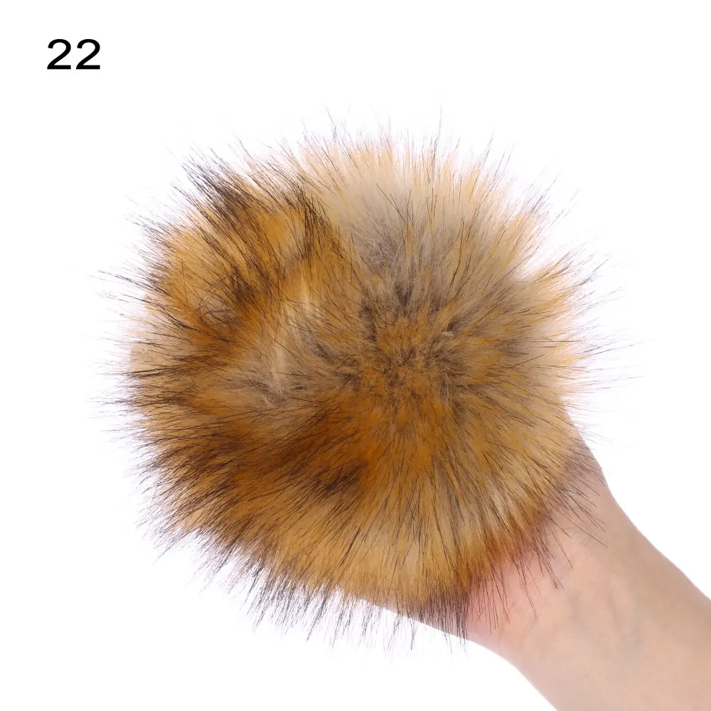 15cm Imitation Fur Pompom For Women Hat Fur Pom Poms for Hats Caps Fake Fur Pompon for Knitted Hat Cap Beanies Skullie