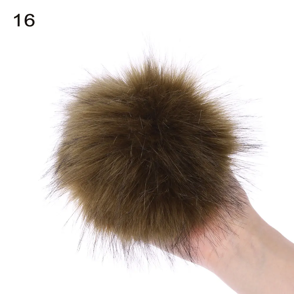 15cm Imitation Fur Pompom For Women Hat Fur Pom Poms for Hats Caps Fake Fur Pompon for Knitted Hat Cap Beanies Skullie