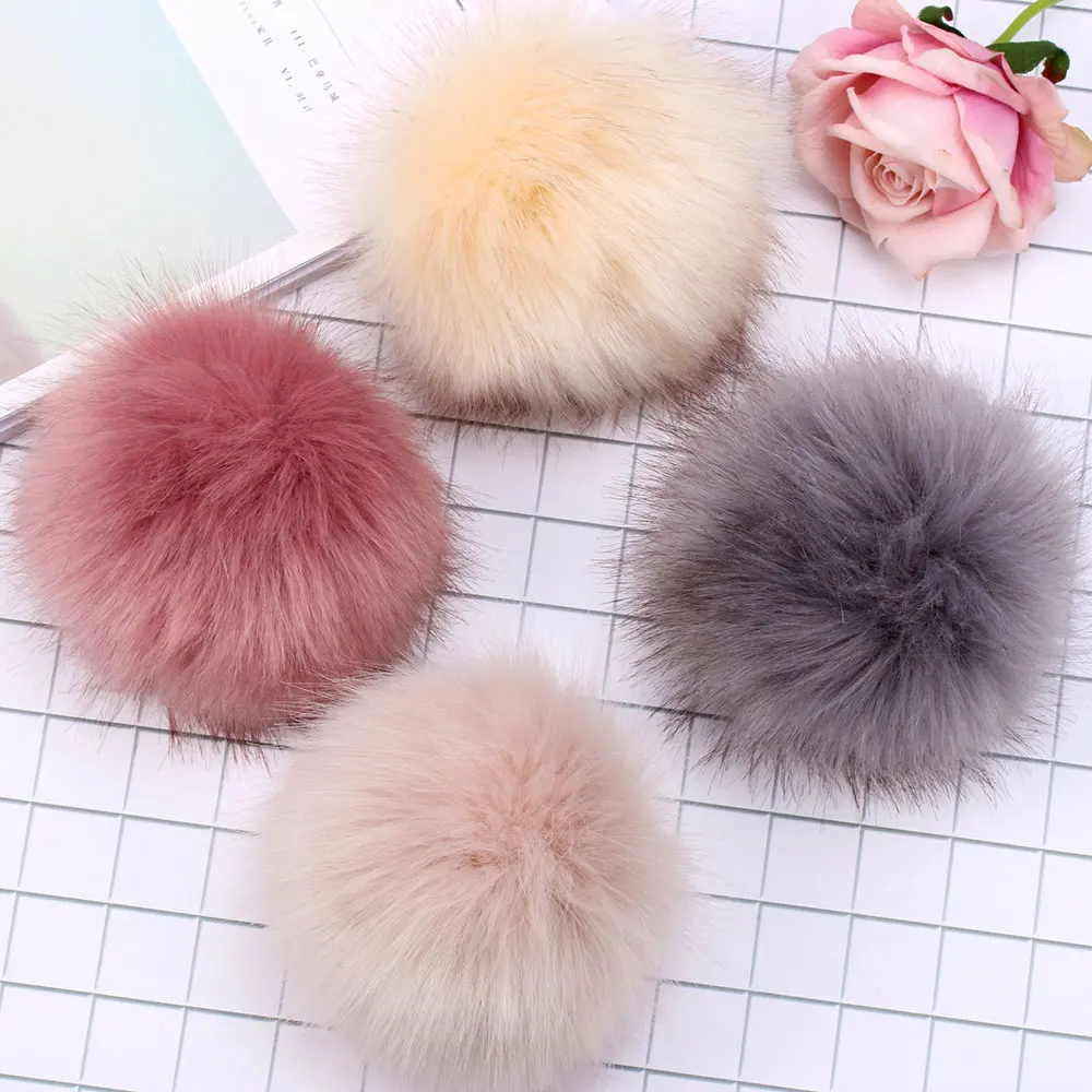 15cm Imitation Fur Pompom For Women Hat Fur Pom Poms for Hats Caps Fake Fur Pompon for Knitted Hat Cap Beanies Skullie