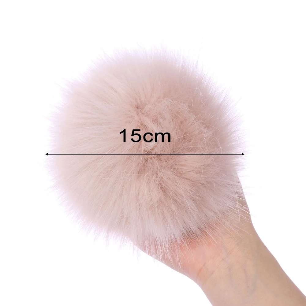 15cm Imitation Fur Pompom For Women Hat Fur Pom Poms for Hats Caps Fake Fur Pompon for Knitted Hat Cap Beanies Skullie