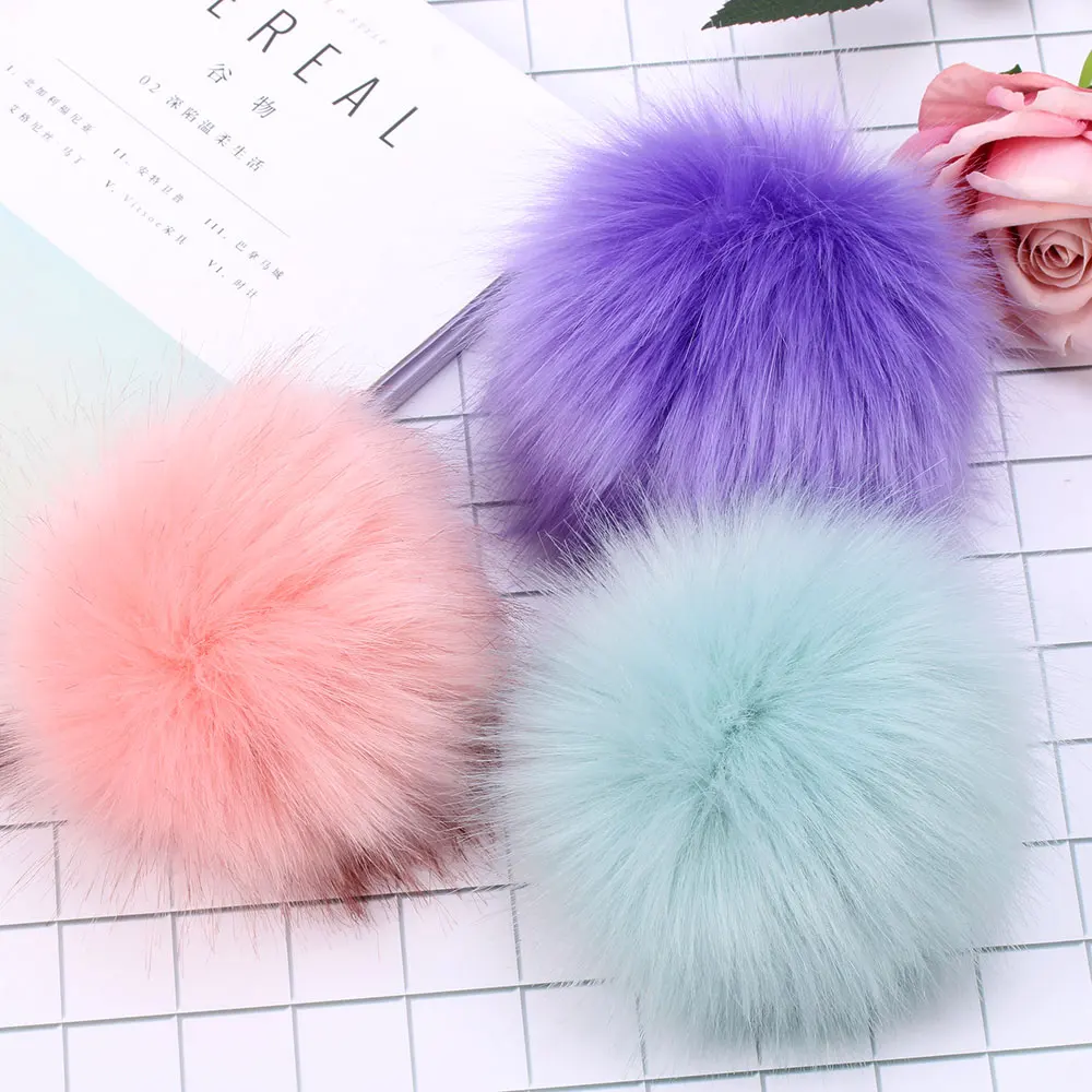 15cm Imitation Fur Pompom For Women Hat Fur Pom Poms for Hats Caps Fake Fur Pompon for Knitted Hat Cap Beanies Skullie