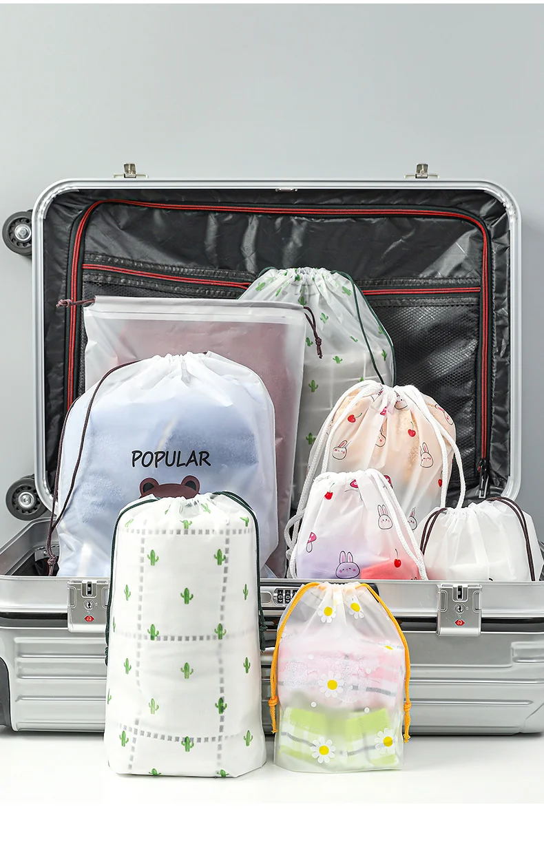 Cute Transparent Waterproof Travel Cosmetic Bag Women Makeup Case Bath Make Up Toiletry Wash Beauty Kit Storage Pouch